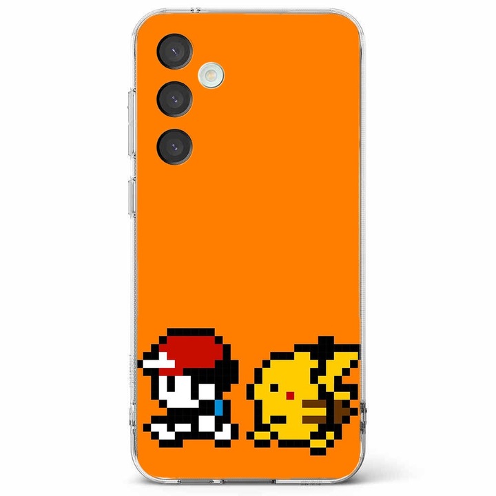 Husa telefon compatibila cu Samsung Galaxy A55 5G, Viceversa, model Ash and Pikachiu Pokemon, Silicon, TPU