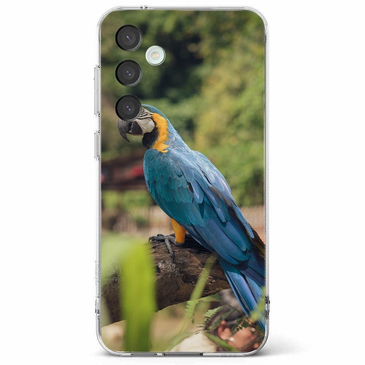 Husa telefon compatibila cu Samsung Galaxy A55 5G, Viceversa, model Blue Macaw, Silicon, TPU