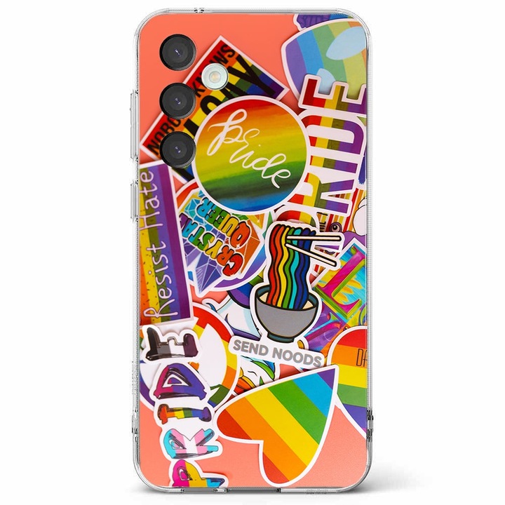 Husa telefon compatibila cu Samsung Galaxy A55 5G, Viceversa, model Colorfull Stickers, Silicon, TPU