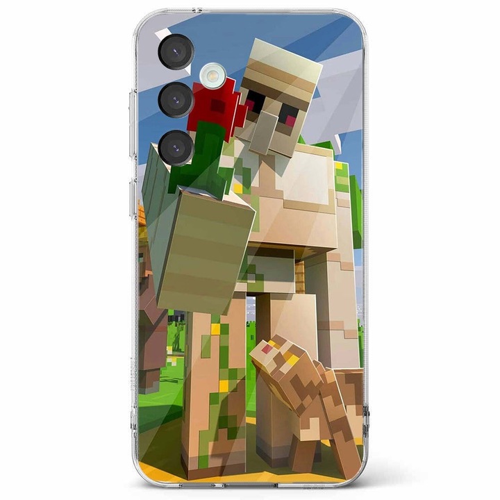Husa telefon compatibila cu Samsung Galaxy A55 5G, Viceversa, model Golem Minecraft, Silicon, TPU