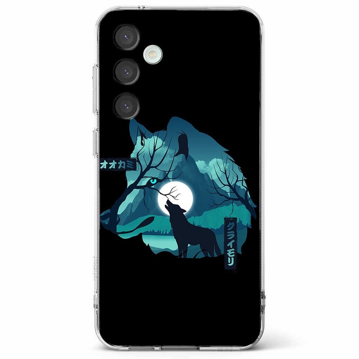 Husa telefon compatibila cu Samsung Galaxy A55 5G, Viceversa, model Growling Wolf, Silicon, TPU