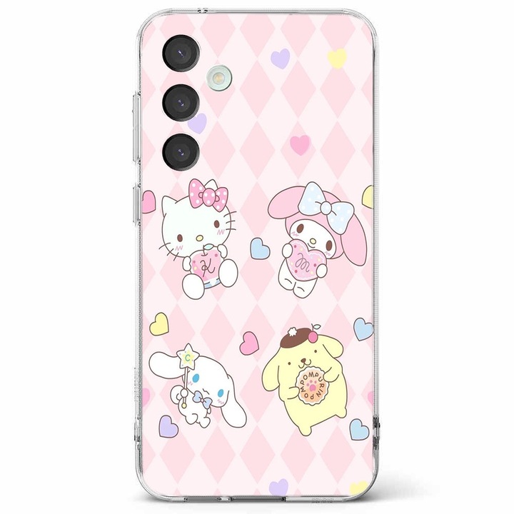 Husa telefon compatibila cu Samsung Galaxy A55 5G, Viceversa, model Hello Kitty characters, Silicon, TPU