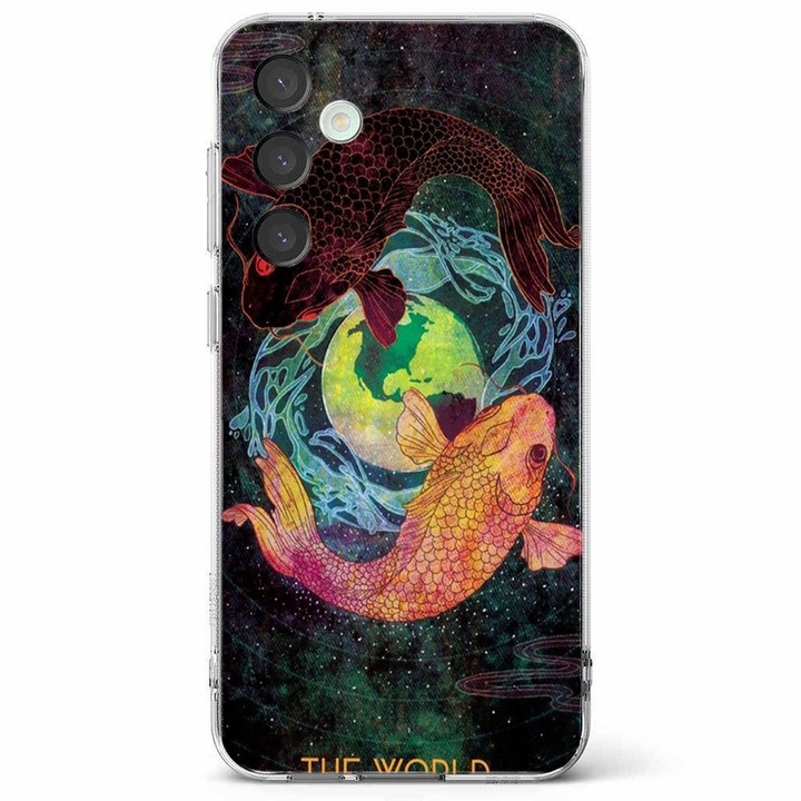 Husa telefon compatibila cu Samsung Galaxy A55 5G, Viceversa, model Koi Fish Yin Yang, Silicon, TPU