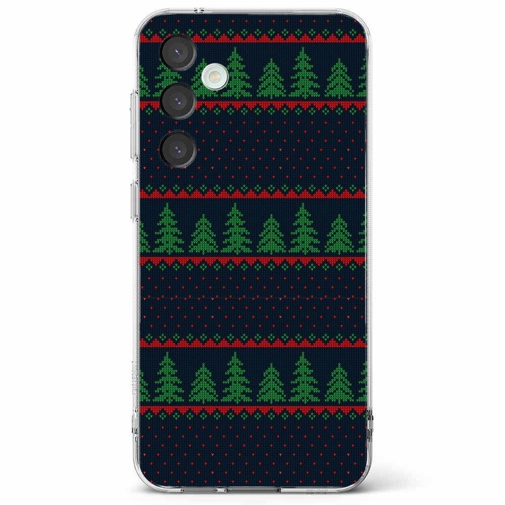 Husa telefon compatibila cu Samsung Galaxy A55 5G, Viceversa, model Knitted Christmas Tree Pattern, Silicon, TPU