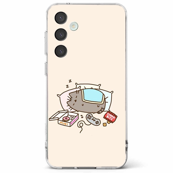 Husa telefon compatibila cu Samsung Galaxy A55 5G, Viceversa, model Lazy day Pusheen, Silicon, TPU