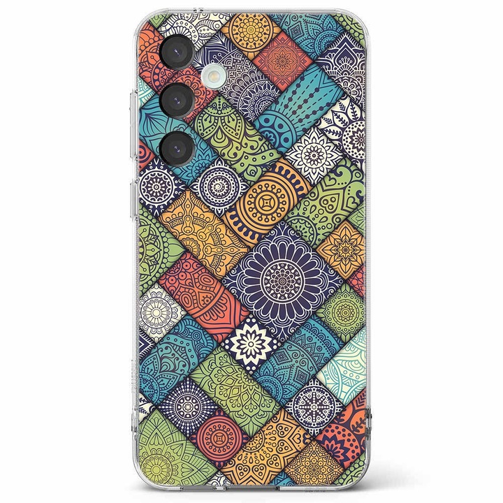 Husa telefon compatibila cu Samsung Galaxy A55 5G, Viceversa, model Mandala Tiles, Silicon, TPU