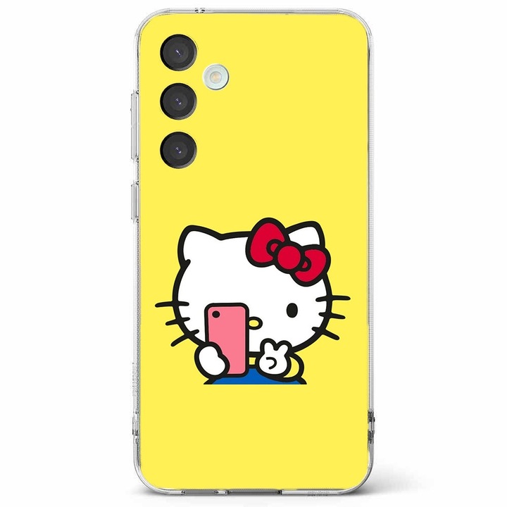 Husa telefon compatibila cu Samsung Galaxy A55 5G, Viceversa, model Hello kitty selfie, Silicon, TPU