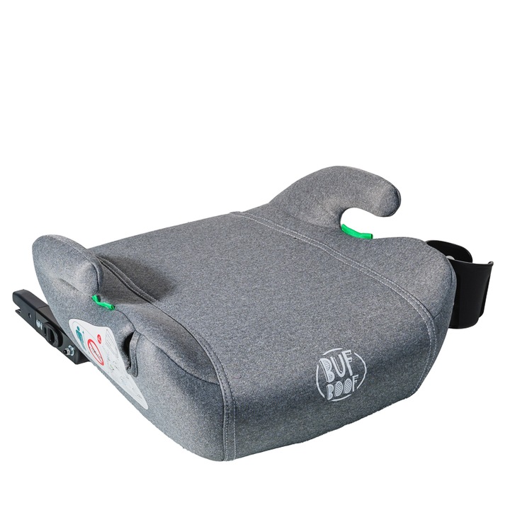 Столче за кола с Isofix BUF BOOF iSize Hero, одобрено R129, 125-150 см или 22-36 кг, светло сиво