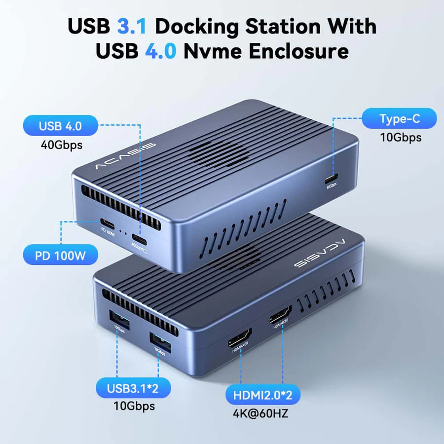 Carcasa Rack SSD Docking Station 8-in-1 Acasis M.2 NVME TBU405Max