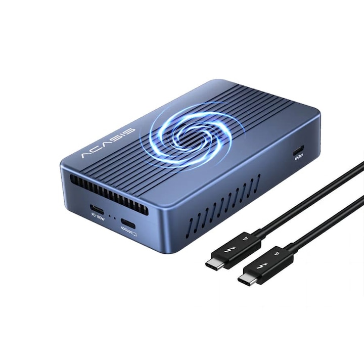 Case Rack SSD докинг станция 8-в-1 Acasis M.2 NVME TBU405Max, Thunderbolt 3/4 40Gbps, Вентилатор за разсейване на топлината, Алуминий, Космическо сиво