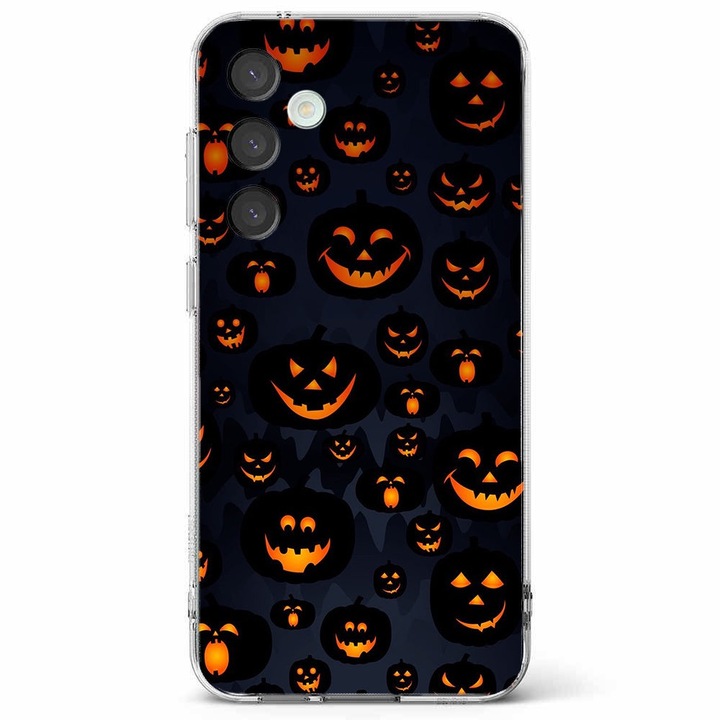 Husa telefon compatibila cu Samsung Galaxy A55 5G, Viceversa, model Excited pumpkins, Silicon, TPU