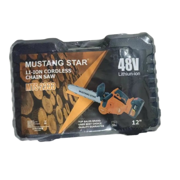Mustang Star MTS-2333 2 akkus láncfűrész laphossz 12 col (30 cm ) 48 V kofferban