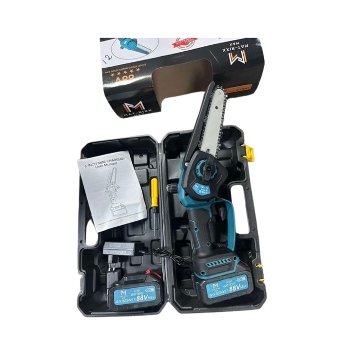 Mat-rixx 2 akkumulátoros Láncfűrész 88 V 6 col kofferban