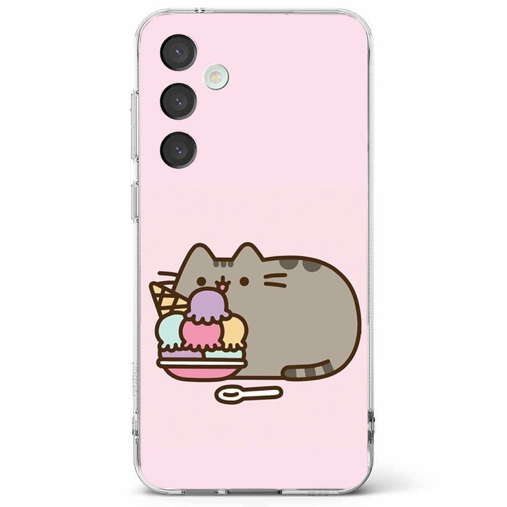 Husa telefon compatibila cu Samsung Galaxy A55 5G, Viceversa, model Icecream Pusheen, Silicon, TPU