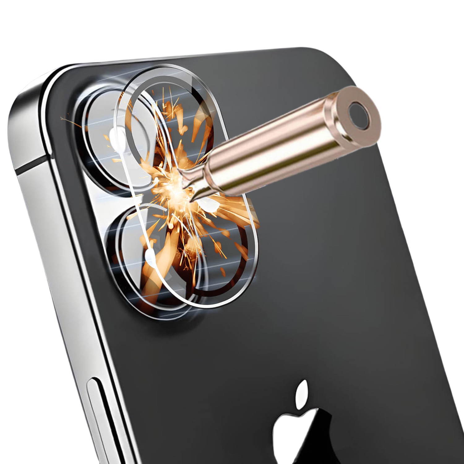 Folie protectie camera foto MDUG, compatibila iPhone 16/iPhone 16 Plus, sticla temperata 9H, rezistenta la zgarieturi, transparenta, Alb-Negru