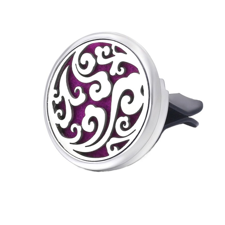 Difuzor aromaterapie pentru masina, montare pe ventilatie, diametru 30mm Nori purpurii