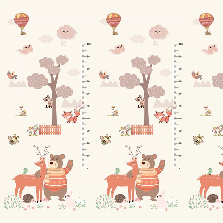 Детска подложка за игра с две страни от дунапрен с размери 180x200x1 см, висока плътност и гъвкавост, многоцветна