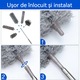 Set pamatuf pentru praf 6 in 1, 5 Capete Interschimbabile, Maner Extensibil pana la 280 cm pentru zone greu accesibile, Capat flexibil pentru curatare casei, tavan, fereastre, mobilier, Usor de Folosit/Curatat, Gri