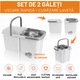 Set de curatenie Dreamramp, galeata cu mop, doua rezerve, cuva si tija din inox reglabila pe inaltime, 4L, alb