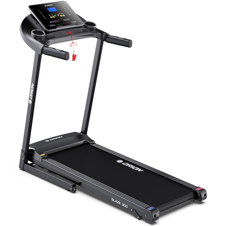 Banda de alergat electrica Orion Blaze 300, motor 2 CP, viteza 1-12 km/h, Bluetooth+App (Fitshow / Kinomap / Ziwft), inclinare manuala, greutate maxima suportata 120 kg