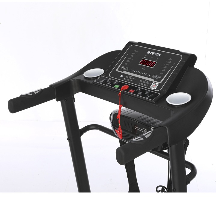 Banda de alergat electrica cu aparat masaj Orion Pulse L300 cu aparat vibromasaj electric, motor 1.5 CP, viteza 1-12.8 km/h, Bluetooth+App (Fitshow / Kinomap / Ziwft), senzori puls, inclinare electrica, greutate maxima suportata 100 kg