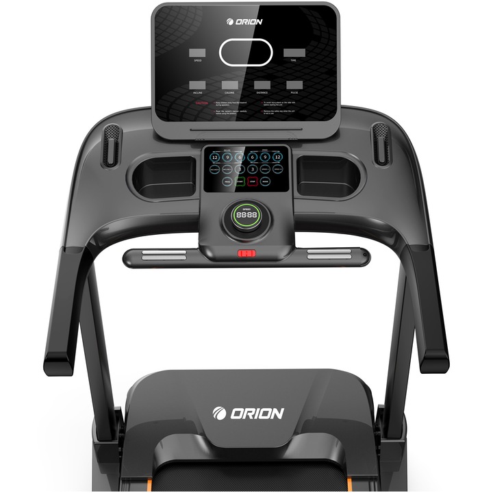 Banda de alergat electrica Orion Blaze 700, motor 3.5 CP, viteza 1-18 km/h, Bluetooth+App (Fitshow / Kinomap / Ziwft), inclinare automata, greutate maxima suportata 150 kg