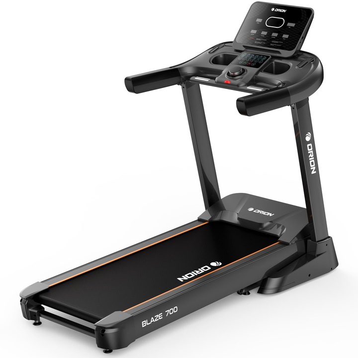 Banda de alergat electrica Orion Blaze 700, motor 3.5 CP, viteza 1-18 km/h, Bluetooth+App (Fitshow / Kinomap / Ziwft), inclinare automata, greutate maxima suportata 150 kg