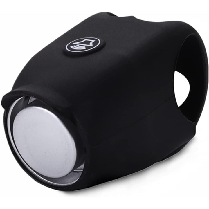 Elektronikus kerékpárkürt, 4 üzemmód, 120 dB, vízálló, fekete, 66x49 mm