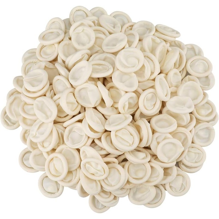 Set de 280 bucati Protectii degete COMEWE, latex, 6x2.5cm, Alb