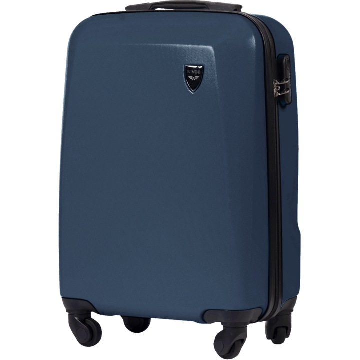 Troler Cabina Wings, ABS, 4 Roti, Cifru, W0125 - 58 cm, Bleumarin