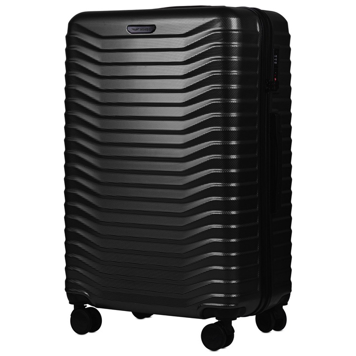Куфар Wings PC140, Голяма количка, Поликарбонат, TSA код, 75,5 см, Черна