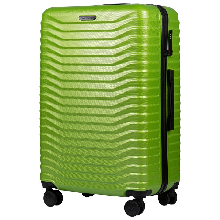 Куфар Wings PC140, Голяма количка, Поликарбонат, TSA код, 75,5 см, Зелена