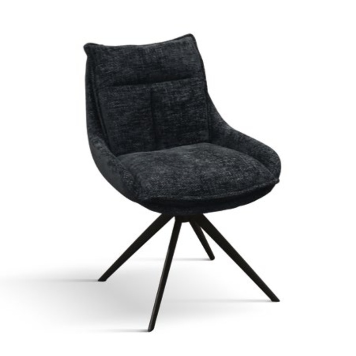 Scaun Magnum, structura metalica, tesatura - Negru