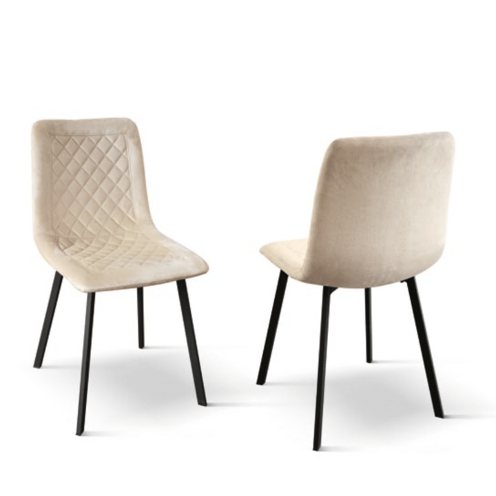 Scaun Slim, structura metalica, catifea - Bej