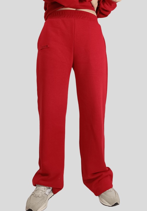 Pantaloni oversize evazati, de dama, Rosu