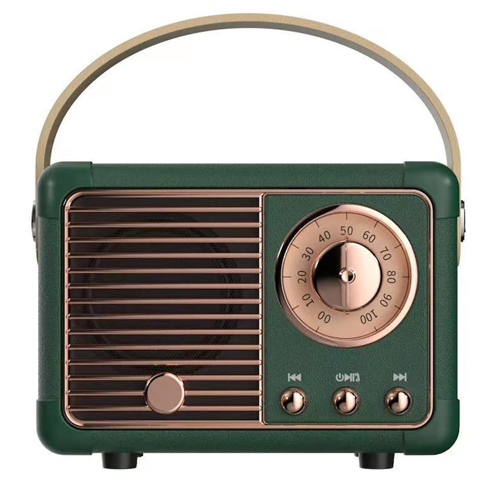 Boxa portabila Bluetooth retro, Jormftte, design elegant, sunet clar, 115x78x61mm, multicolor