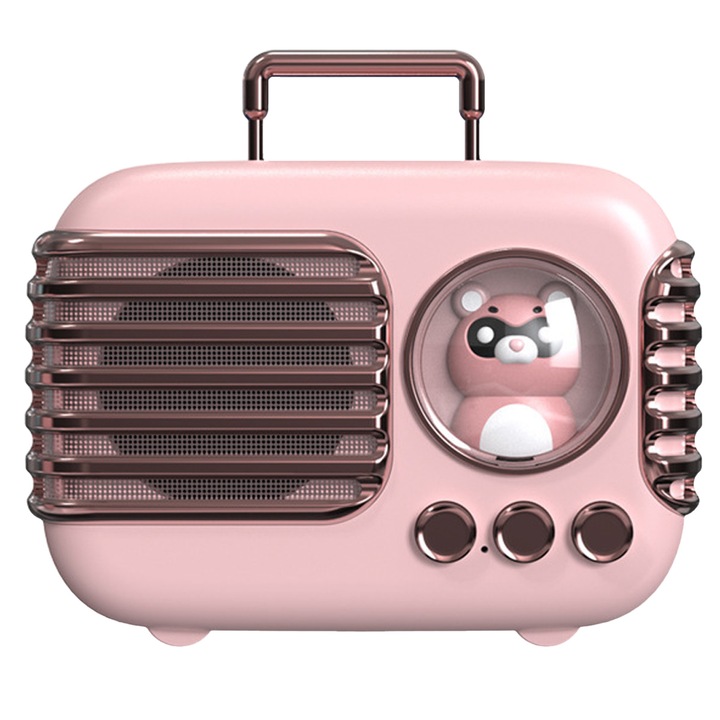 Boxa portabila Bluetooth 5.0, Jormftte, design retro, sunet clar, portabila