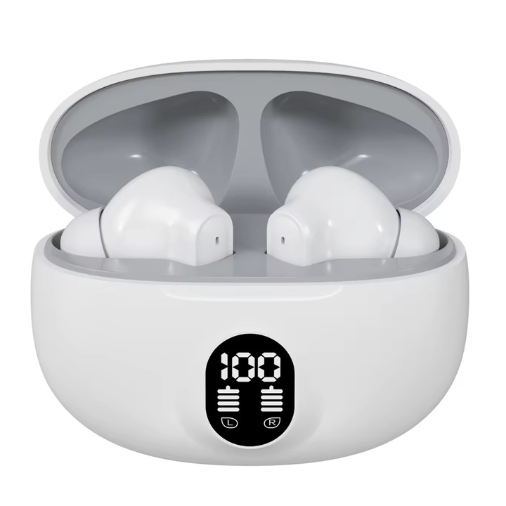 Vezeték nélküli Bluetooth 5.3 fülhallgató, ANC, IPX5 vízálló, LED kijelző, in-ear