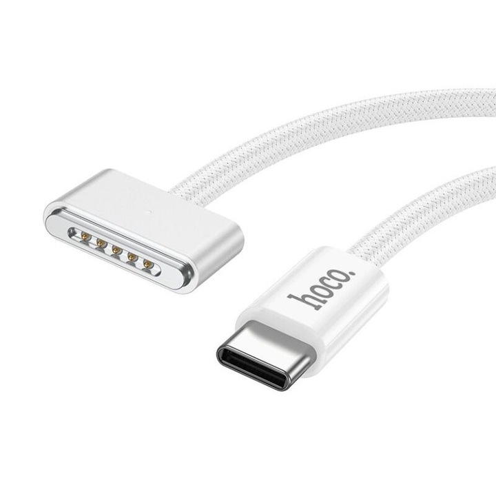 Cablu USB-C la Mag3, Incarcare Magnetic Selani Hoco Premium, 140W, 2M, alb