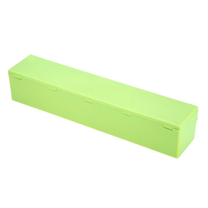 Élelmiszerfólia adagoló, Gigicial, rozsdamentes acél pengével, zöld, újrafelhasználható