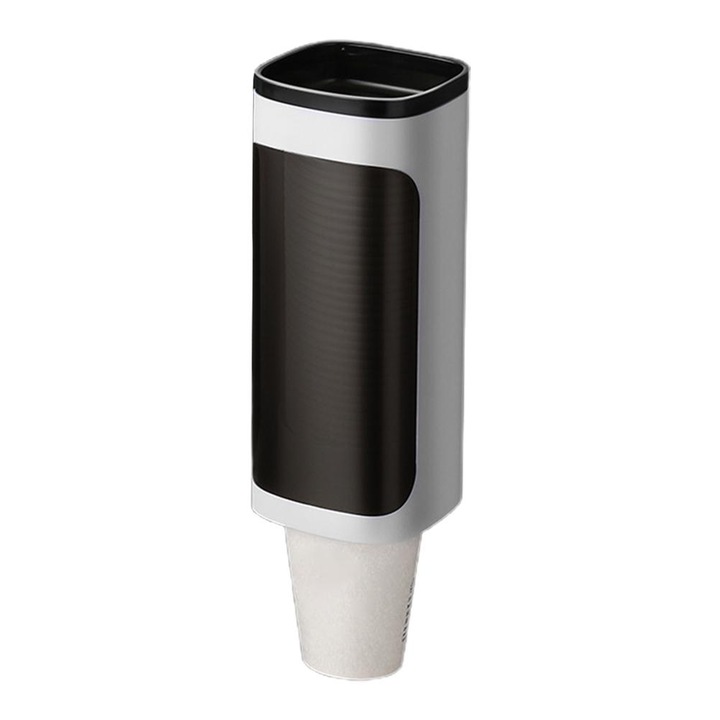 Dispenser de pahare, alb/negru, 24x9.5x9.5cm