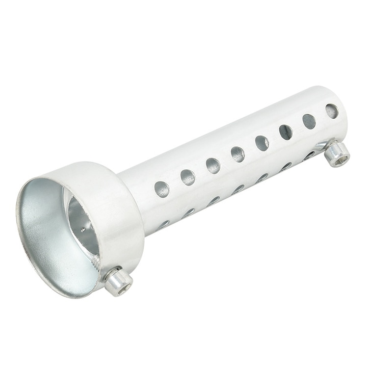 Univerzális motorkerékpár kipufogócső, ZOUN, 4,5 hüvelyk, 140 mm, ötvözött, ezüst