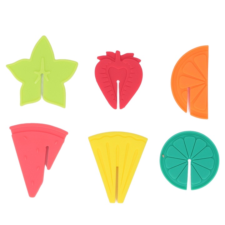 Borospohártartó készlet, Gigicial, Szilikon, Többszínű, 6 db