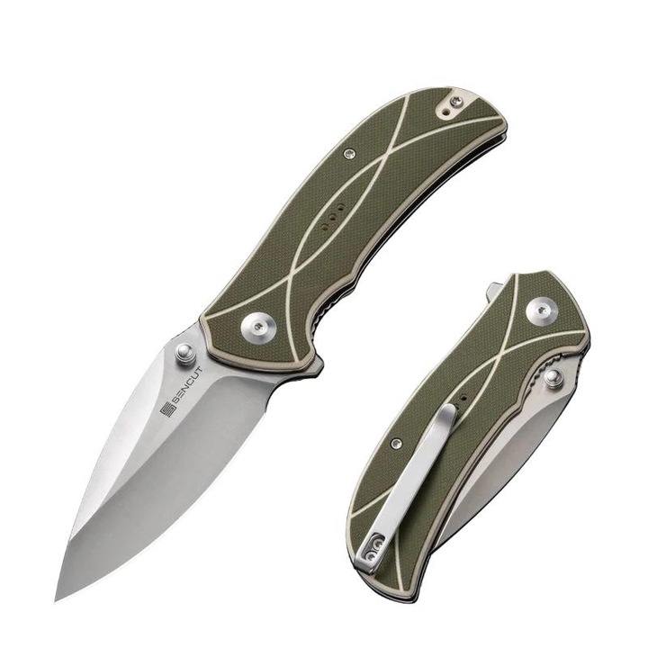 Cutit, Sencut, Inox, G10, Pliabil, 197.9 mm, Verde / Argintiu