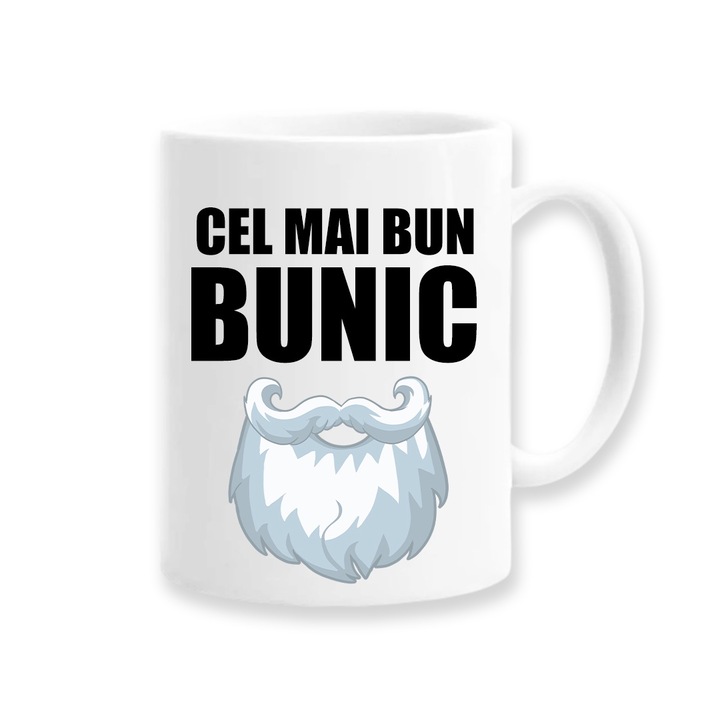Cana personalizata cu mesaj "Cel mai bun bunic", Betaprint, ceramica, 330ml