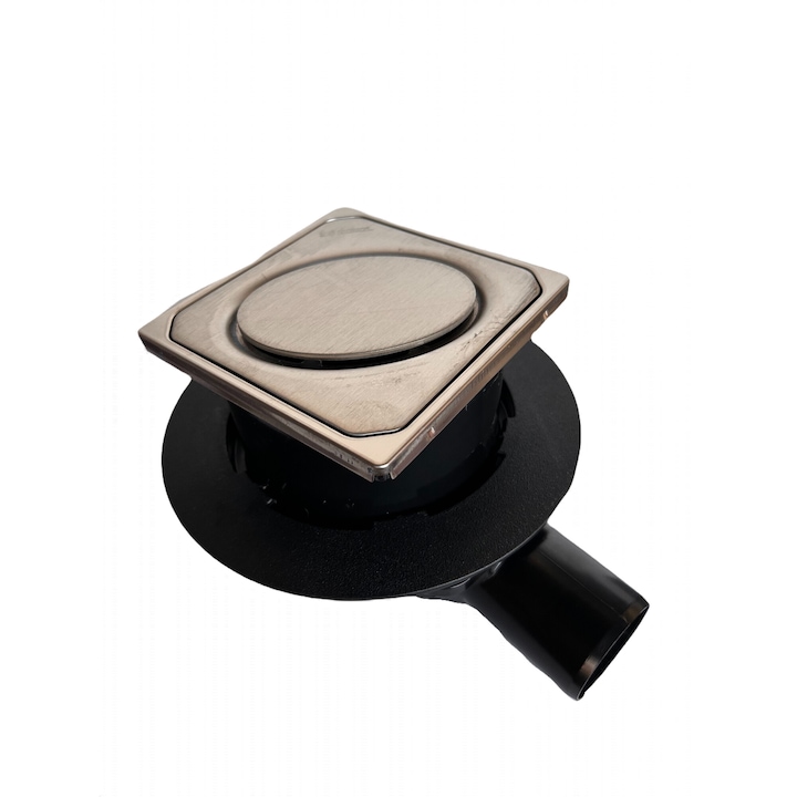 Sifon pardoseala KESSEL cu iesire laterala DN50, cu gratar inox Oval design, sistem antimiros epdm, si sita protectie