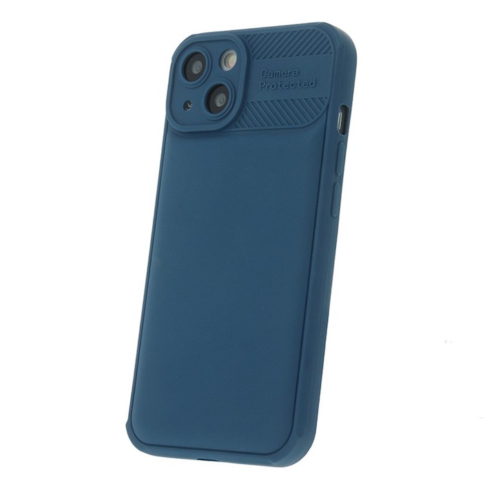 Husa spate pentru Apple iPhone 15 Pro Max, Protectie Lentile Camera, Albastru