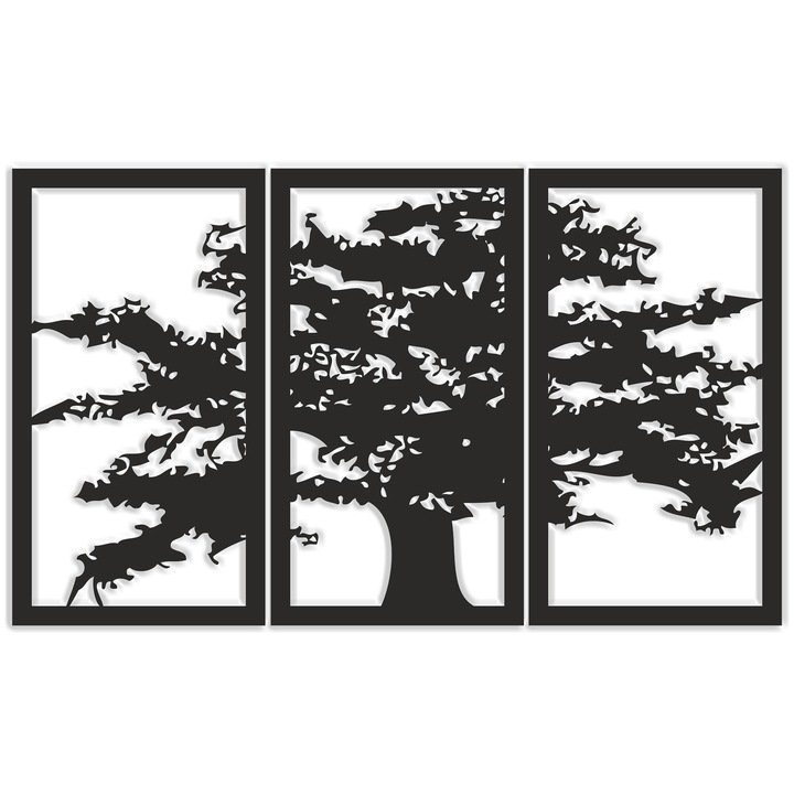 Tablou 3D de perete, panou traforat copac, decor de perete pentru camera de zi, 56x96 cm