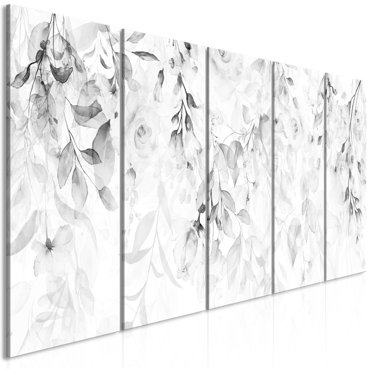 Tablou canvas Artgeist, Premium print - Waterfall of Roses, 5 piese, Narrow - Third Variant - 225 x 90 cm
