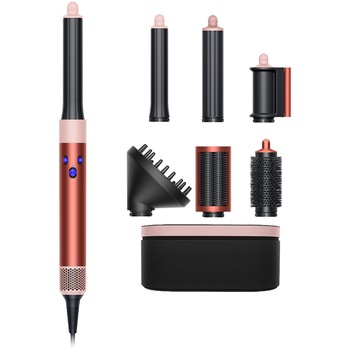 Ondulator Multistyler Dyson HS05 Airwrap Complete Long Volumise, 3 trepte de viteza, 3 trepte de temperatura, Strawberry Bronze/Blush Pink